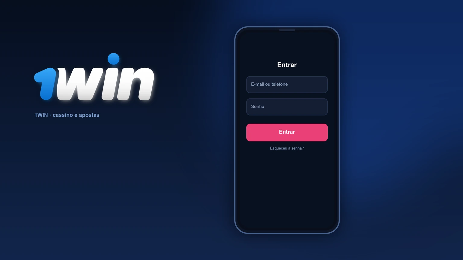 1win: janela de entrada — e-mail/telefone e senha