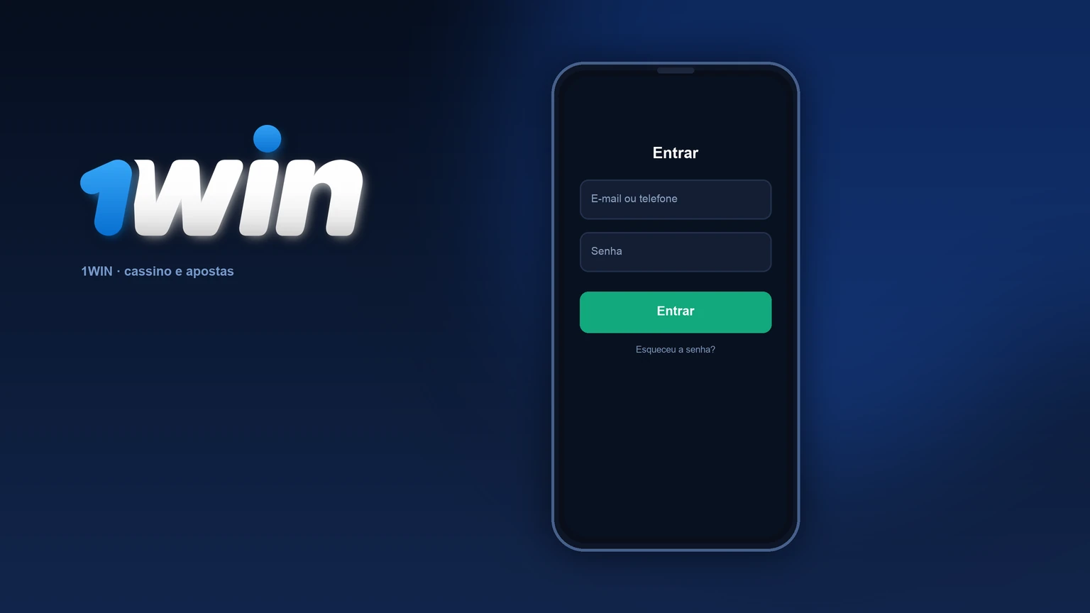 1win: janela de entrada — e-mail/telefone e senha