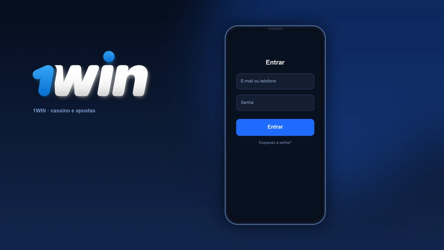 1win: janela de entrada — e-mail/telefone e senha