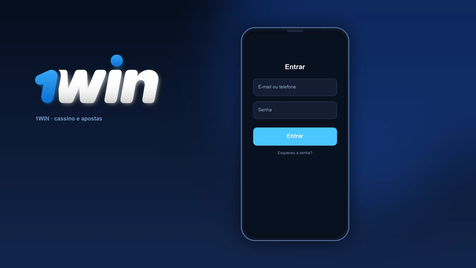 1win: janela de entrada — e-mail/telefone e senha